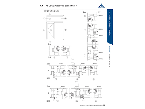 HQ-G65穿條隔熱平開(kāi)門窗