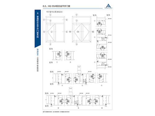 HQ-55A鋁合金平開門窗